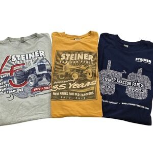 Collection of Steiner‎ Tractor Parts Anniversary T Shirts Mens Large - Lot of 3